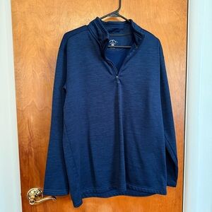 Men's Navy Blue Zip-Up Sweater